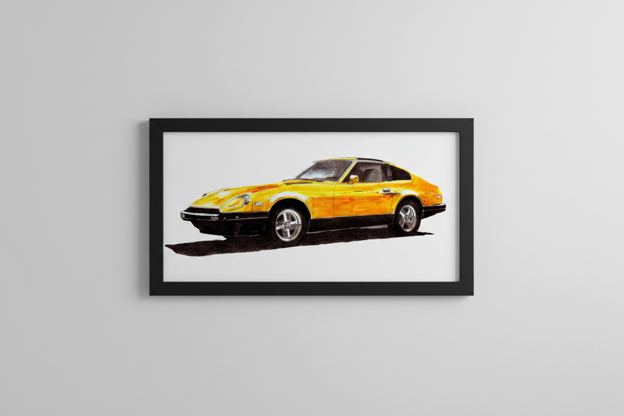 280ZX Watercolor Framed