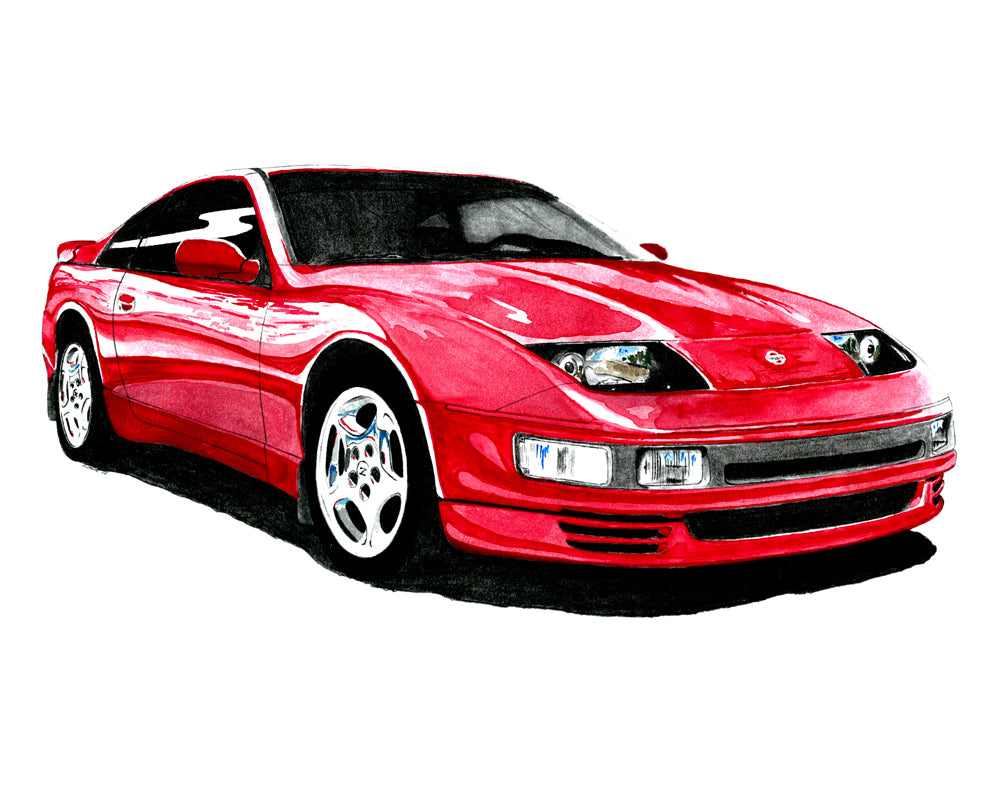 Nissan 300ZX Twin Turbo Watercolor 13 x 19" Glossy Print