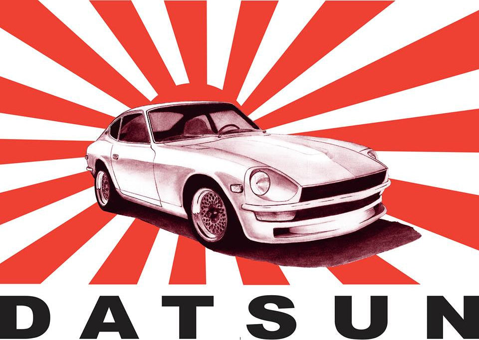 Datsun / Nissan 240Z 260Z 280Z Sunburst Artwork 13x19" glossy print