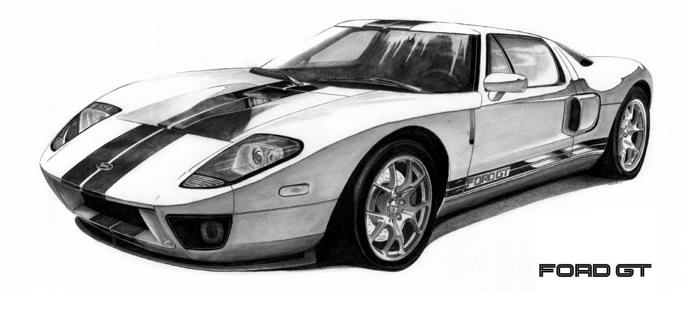 Ford GT 13x19" illustration print