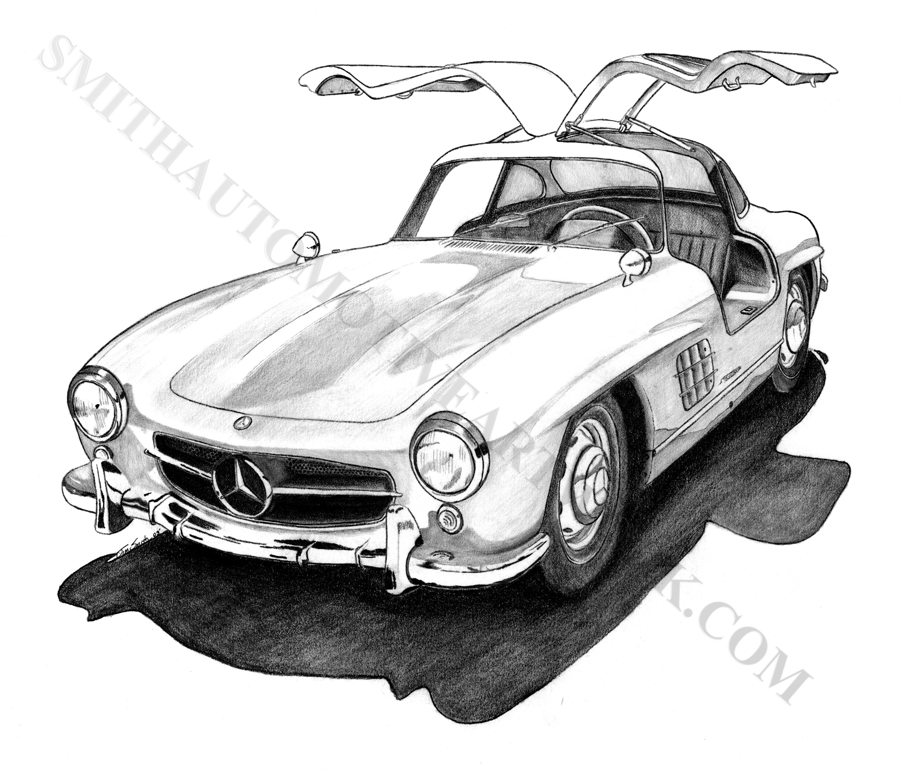 Mercedes 300SL Gullwing 13 x 19" Glossy Print