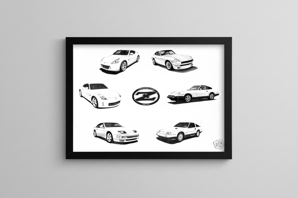 Z Cars B&W Framed