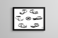 Z Cars B&W Framed