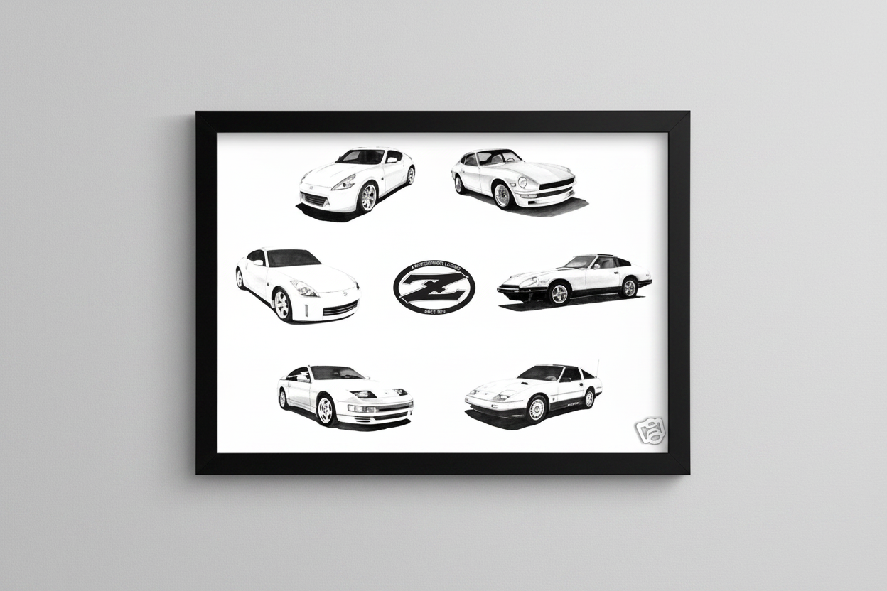 Z Cars B&W Framed