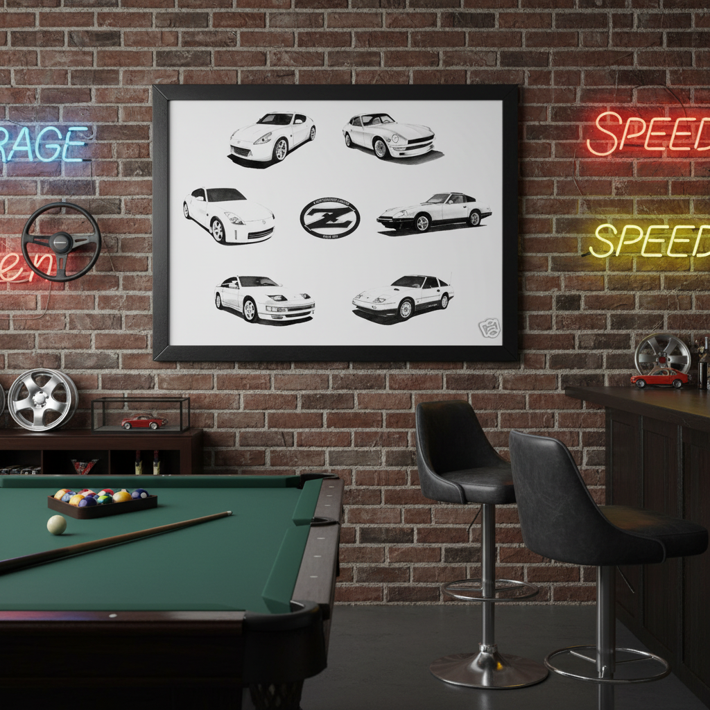 Z Cars Man Cave Mockup
